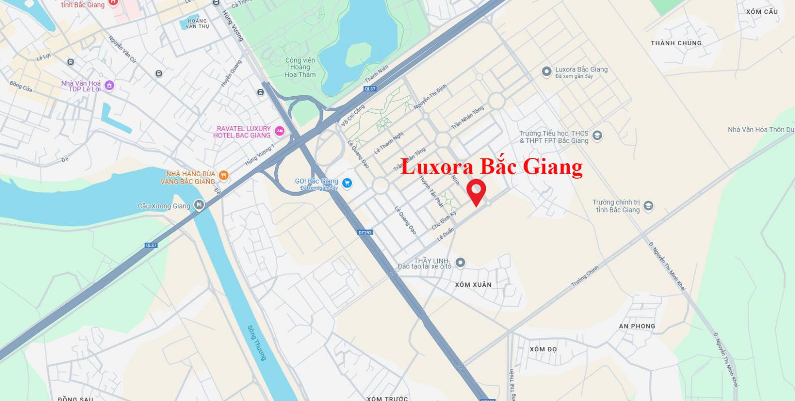 vị trí luxora bắc giang
